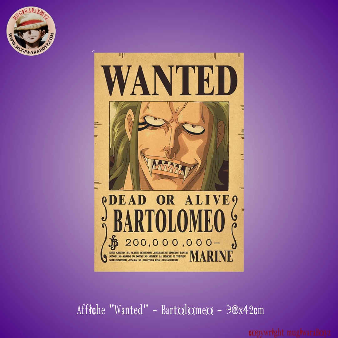 Affiche "Wanted" - Bartolomeo Culture Enthusiast
