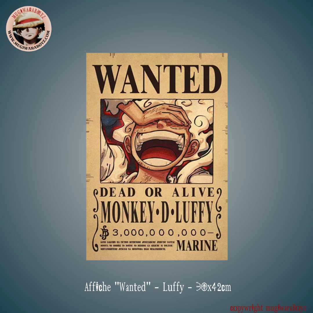 Fairy tale Clock Teaching Affiche "Wanted" - Luffy