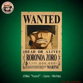 Affiche "Wanted" - Zoro Gravity Effect Patience Teaching