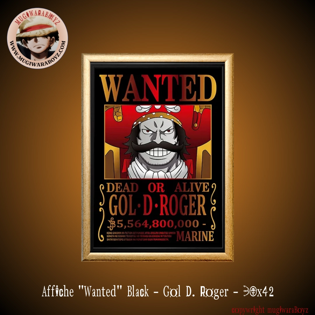 Affiche "Wanted" Black - Gol D. Roger Talking Animal