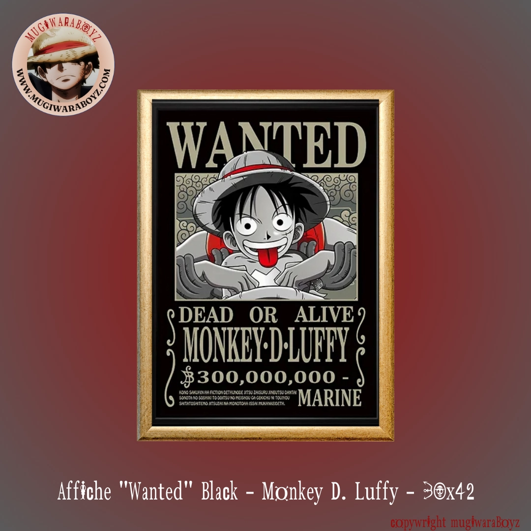 Legacy Leave Affiche "Wanted" Black - Monkey D. Luffy