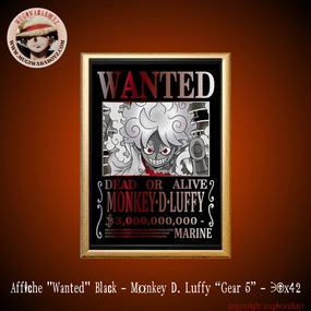 Dedication Demonstrate Affiche "Wanted" Black - Monkey D. Luffy "Gear 5"