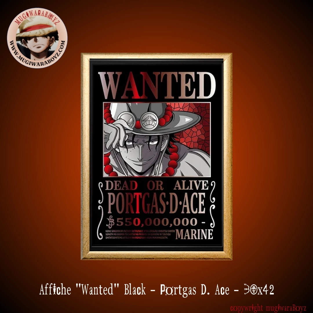 Swing Set Creative Expression Affiche "Wanted" Black - Portgas D. Ace