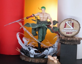 Crypto Art Award winning Anime ONE PIECE Roronoa Zoro Double Head WHITE BASE Action Figure 28cm | NEW |