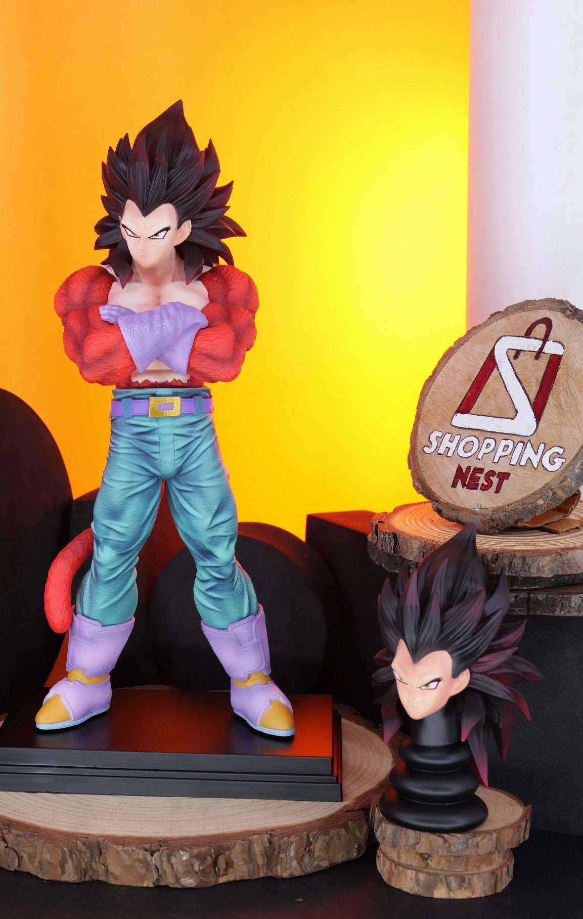 Anime Vegeta Dragon Ball Z Figurine | PVC | 30cm Action Figure with 2 Faces ?C Collectible Model Toy Museum Replica Showpiece Item
