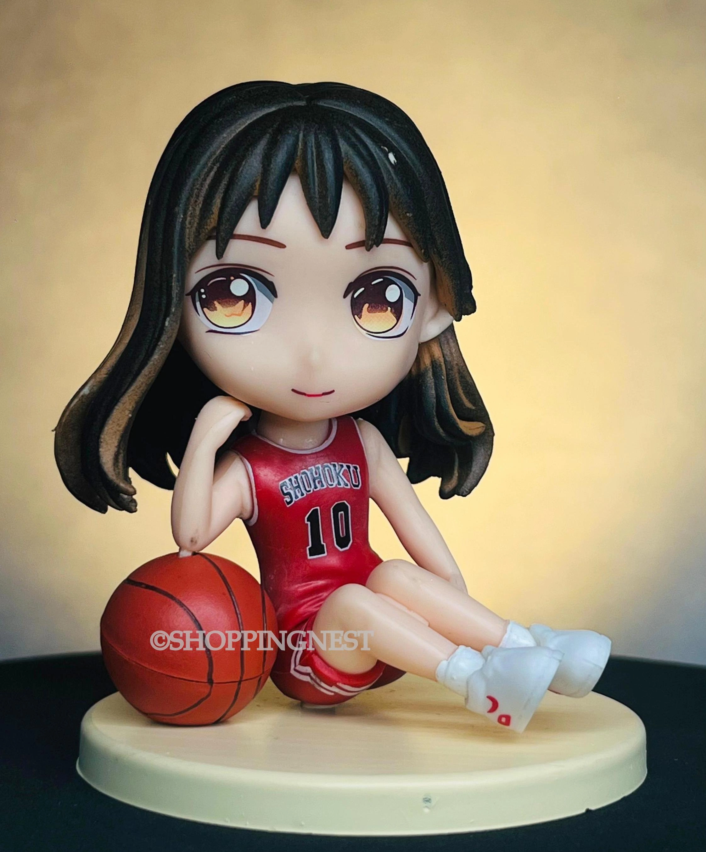 Slam Dunk Q Version Akagi Haruko Model Figure Red Jersey Collect Decor | 9.5 CMS | Superhero Merchandise