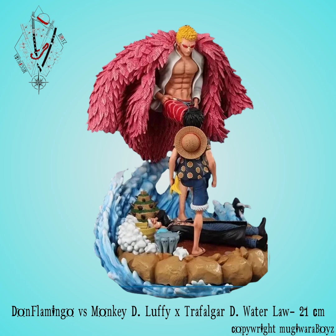 Figurine One Piece - Battle Doflamingo vs Monkey D. Luffy x Trafalgar D. Law Mythological God Totem Animal