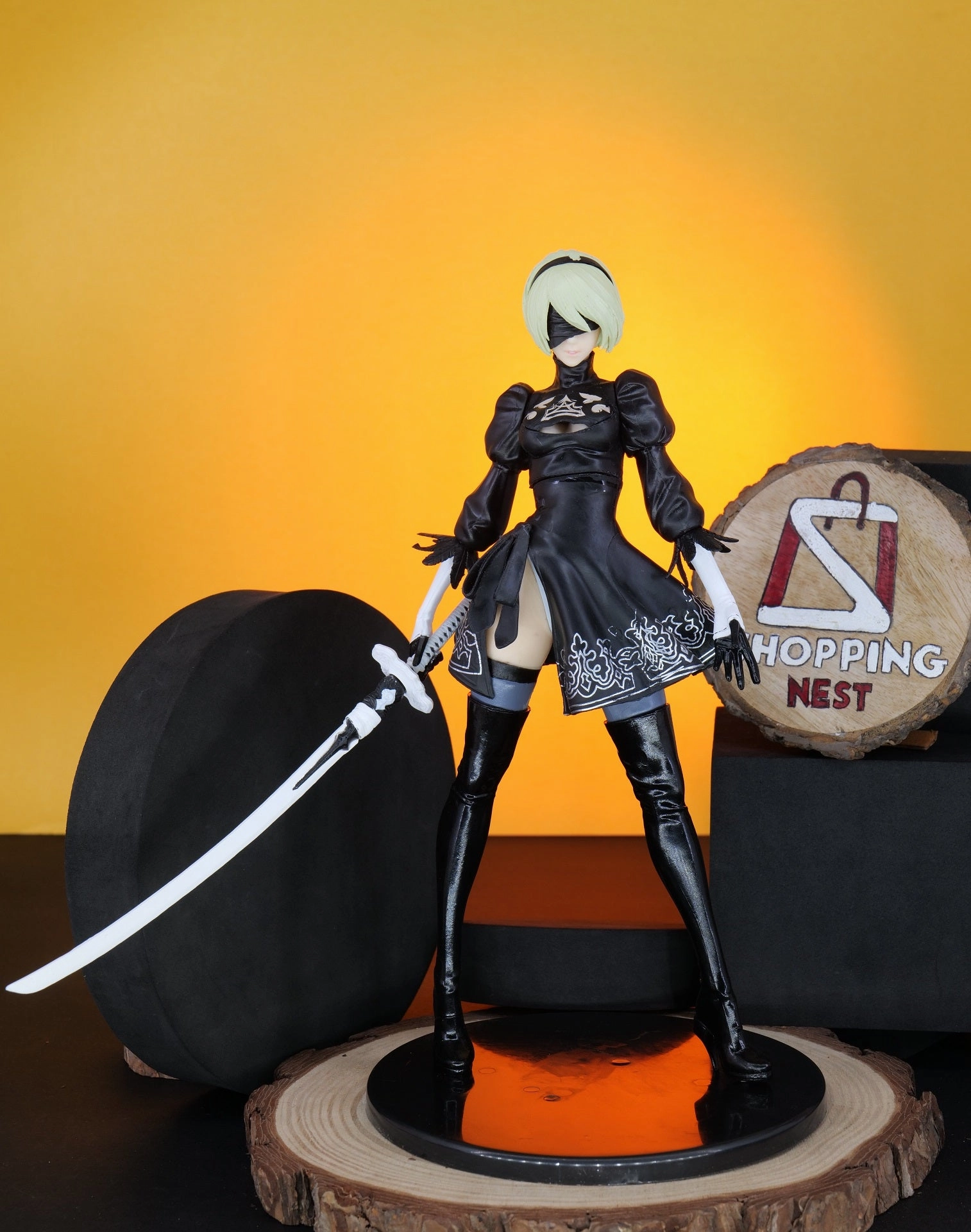 NieR:Automata 2B Action Figure (28 cm) |PVC| ?C Anime Collectible by ShoppingNest Bedroom Accent Anime Hobby