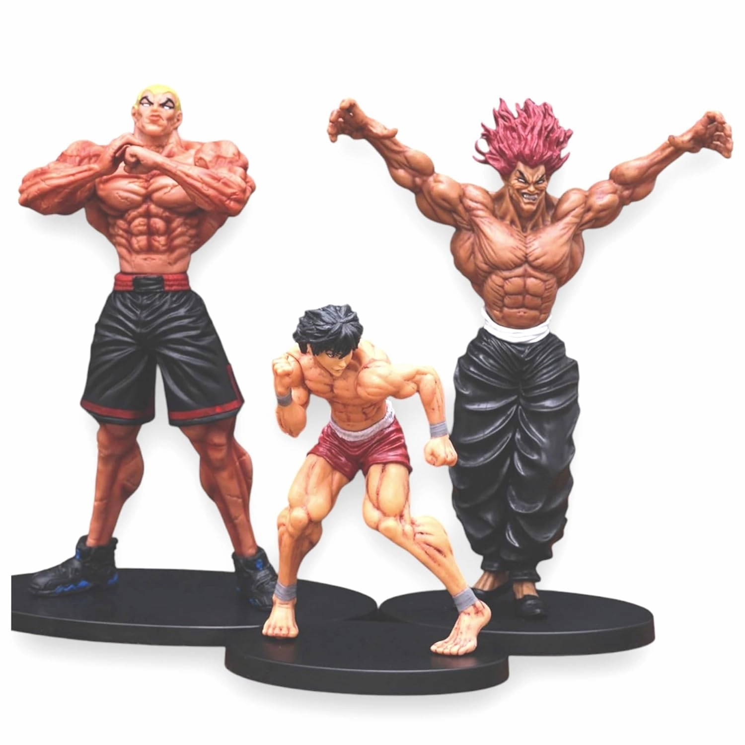 Anime Object Mythical Figure Baki Hanma Anime Set Of 3 pcs Yugiro baki Jack PVC collectable Action Figures .