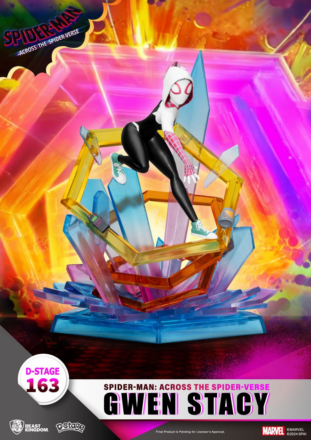 Realistic Art PVC Decor Beast Kingdom Marvel Spider-Man: Across the Spider-Verse Gwen Stacy D-Stage PVC Diorama Statue