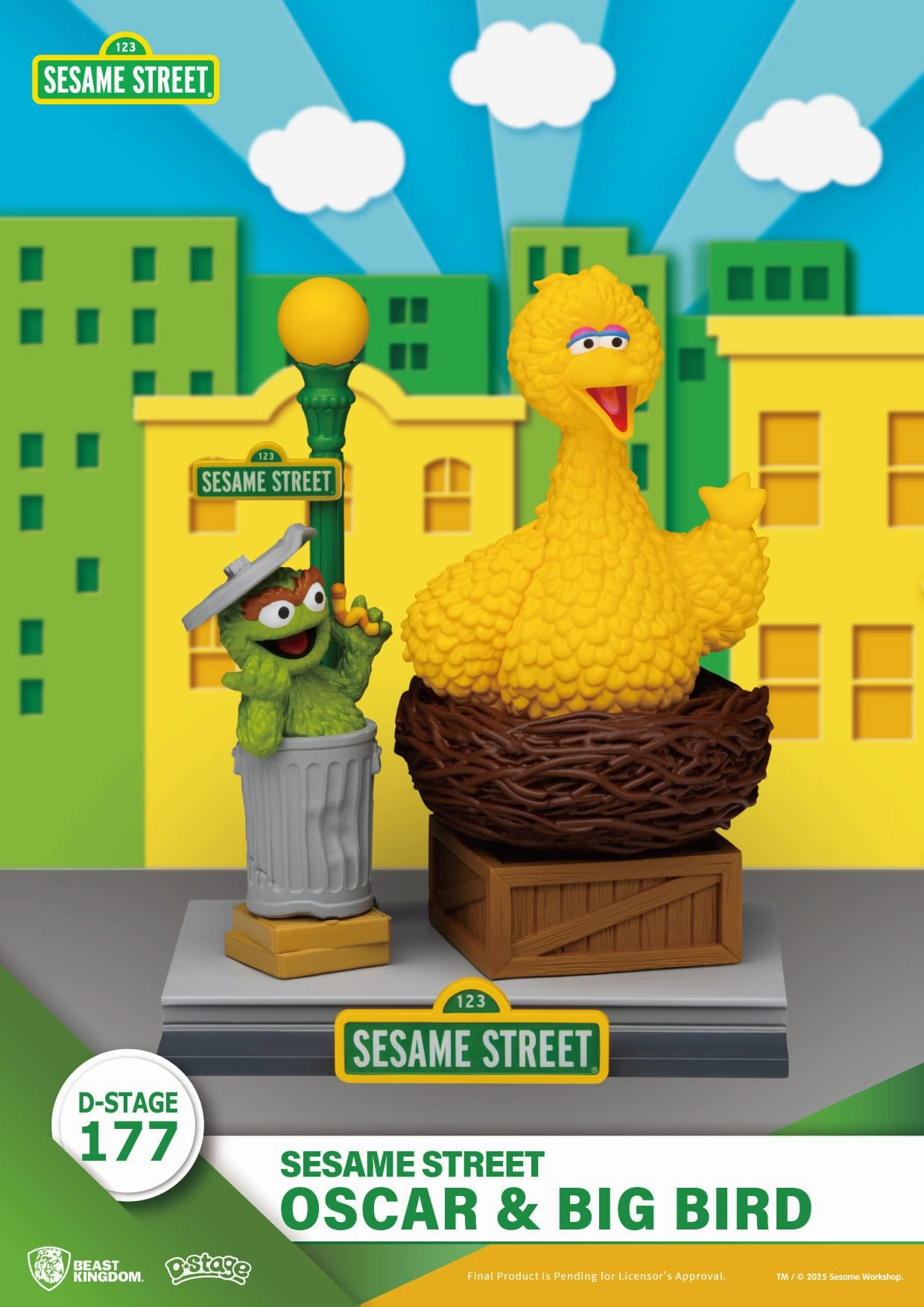 Rare Find Beast Kingdom Sesame Street D-Stage Oscar & Big Bird PVC Statue
