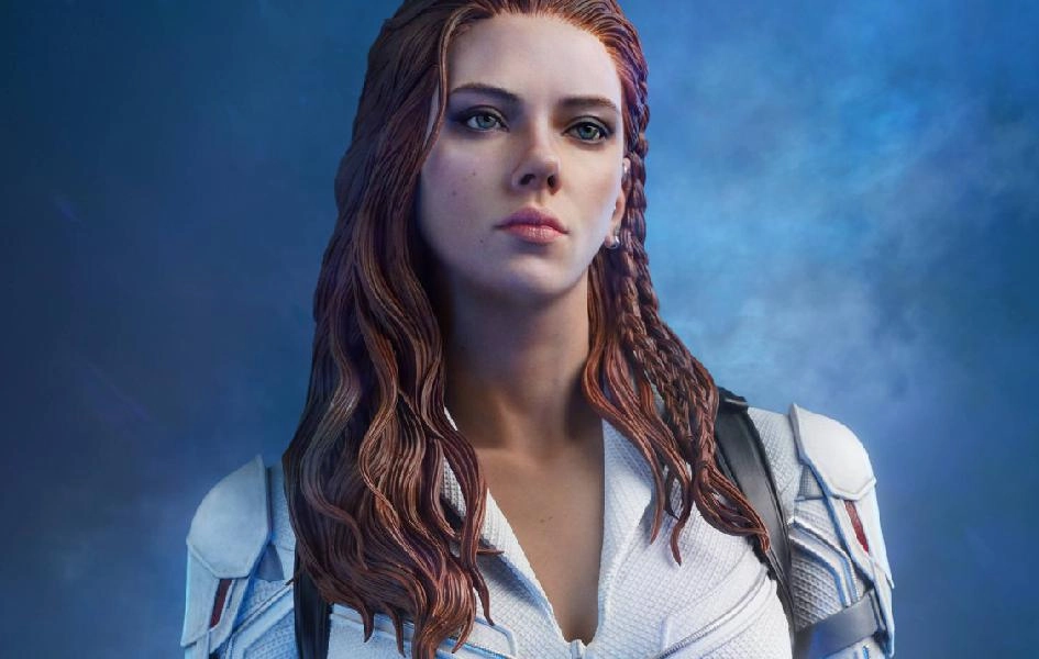 Black Widow (Scarlett Johansson) 1/4 Scale Statue - Snowsuit Version Realistic Sculpture Window Sill