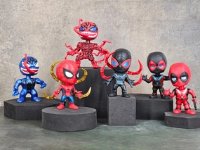 Vinyl Statue Marvel Spiderman Venom Deadpool Action Figure Set | 10 cm | Pack of 6