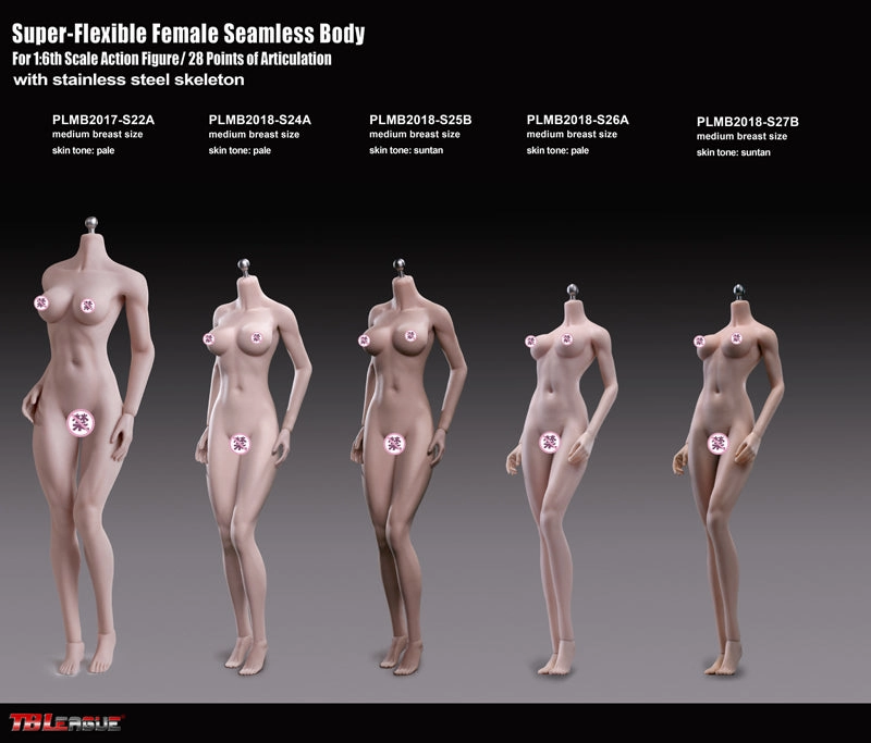Global Shipping Phicen TBLeague S26A Pale, Medium Bust Female Seamless 1/6 Body Action Figure