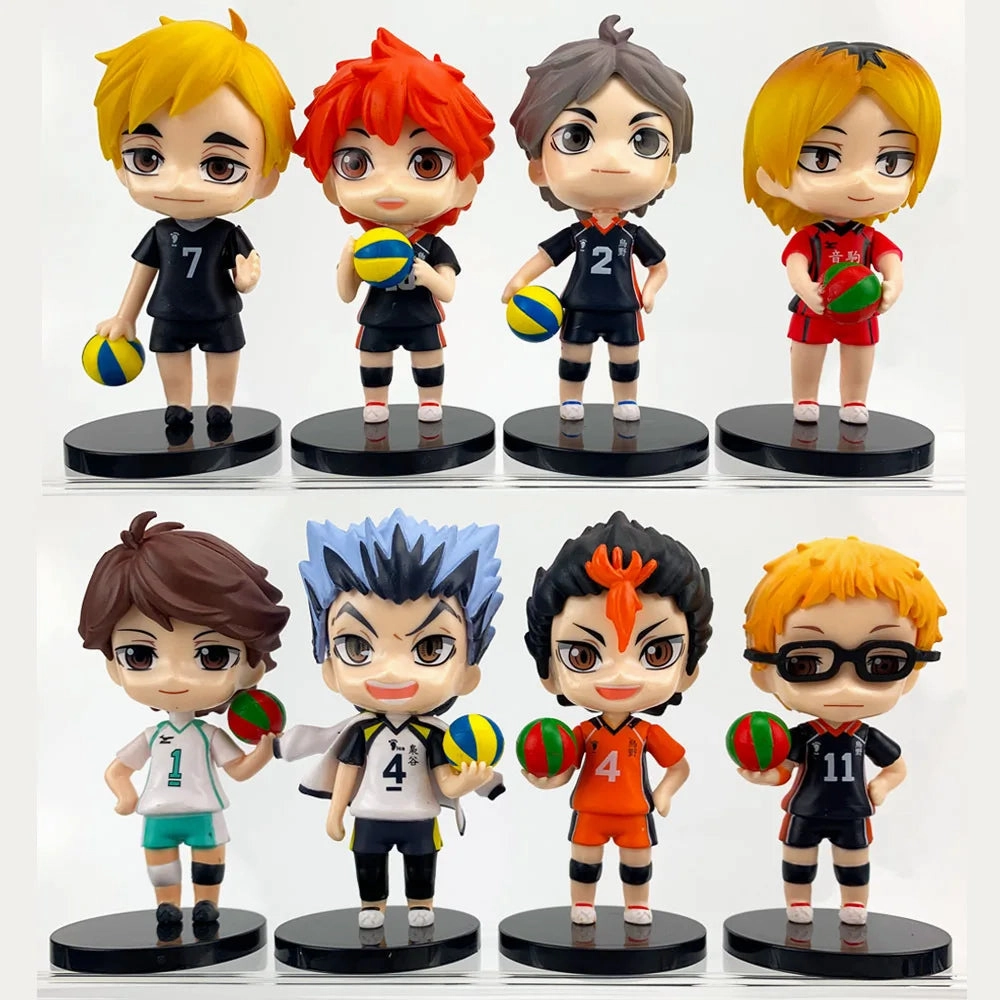 Haikyuu Set Of 8 Action Figures Set PVC with Base | 10 Cms | Collectible Collection Movie Model