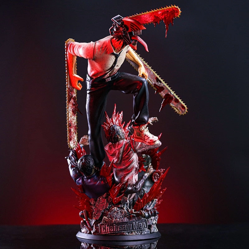 Greek Statue Chainsaw Man Denji Attacking Mode Premium Magnatic Assembled Action Figure | 38 Cms |