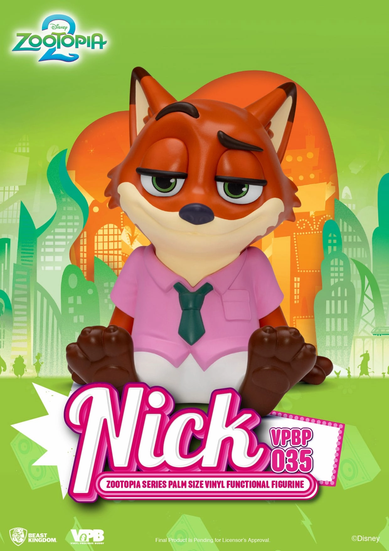 Poseable Figure Beast Kingdom Nick Piggy Bank - Zootopia - Palm Sized Vinyl Collectible