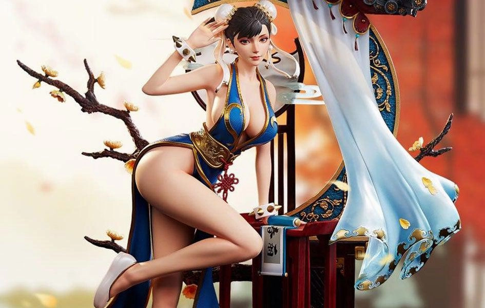 Chun Li 1/4 Scale Statue - Crystal Series (BLUE VERSION) Party Decoration Conservation Grade