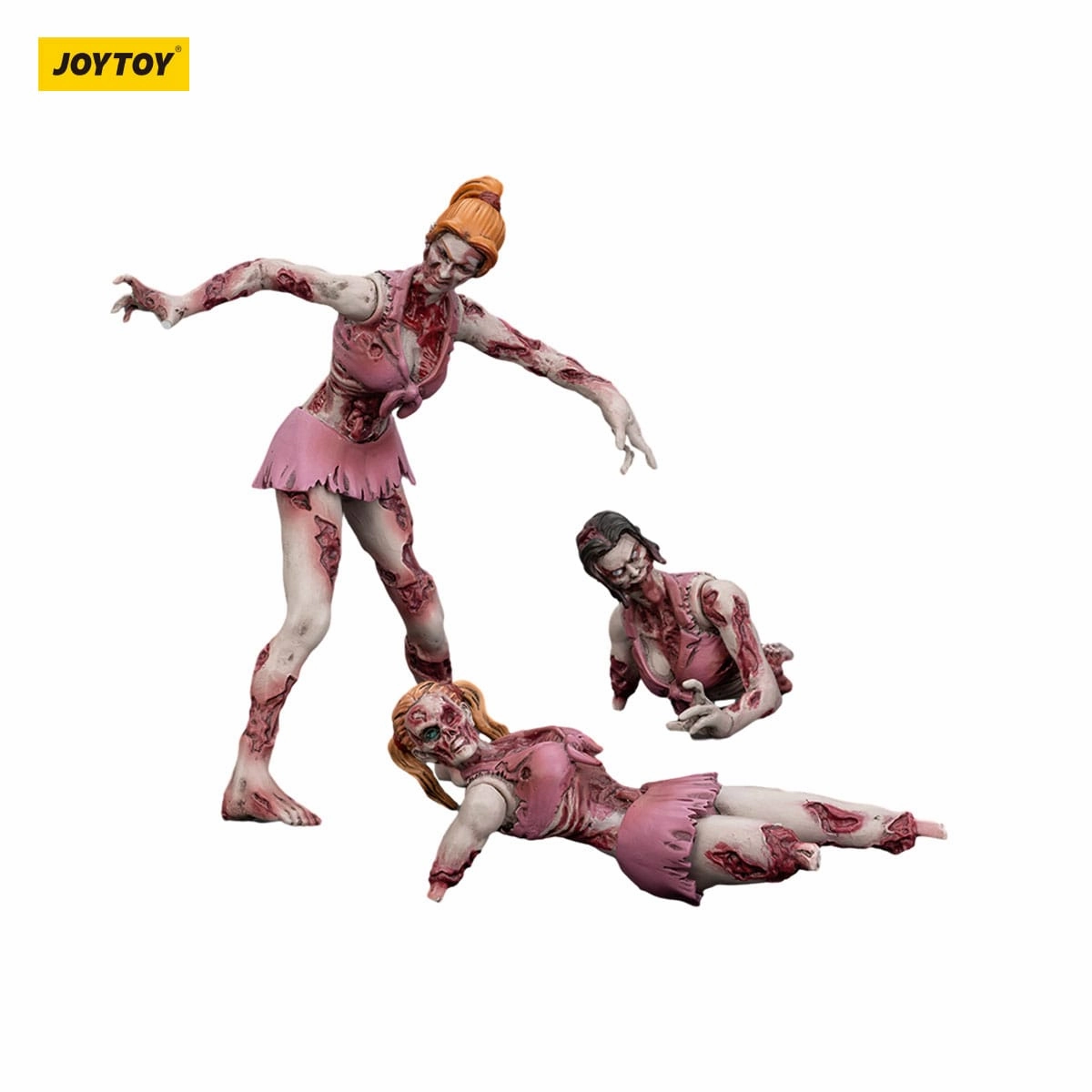 JOYTOY Zombie Dark Source Cheer Leaders 3-Pack Action Figures Display Base