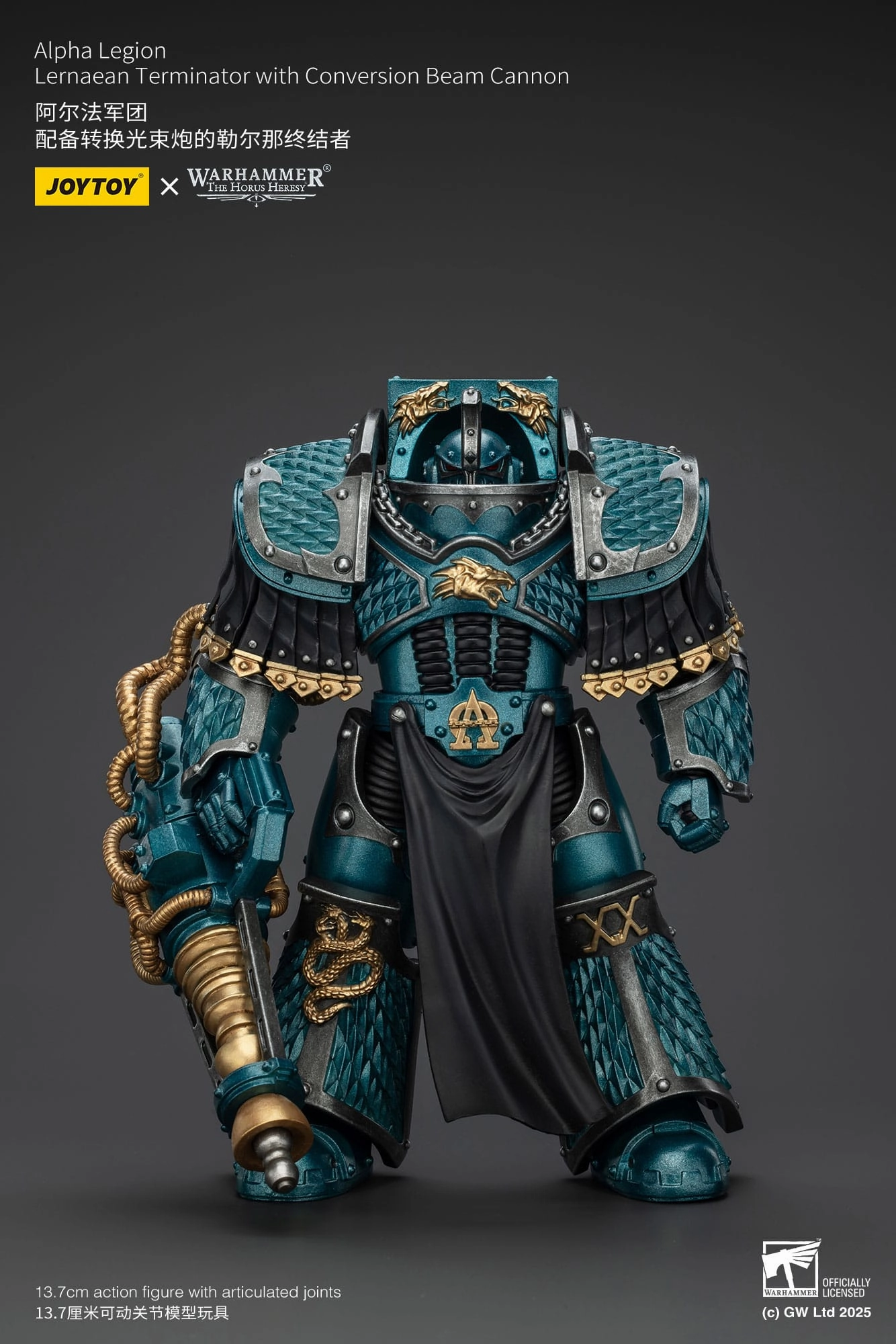 JOYTOY Warhammer The Horus Heresy Alpha Legion Lernaean Terminator with Conversion Beam Cannon Action Figure Gift For Him