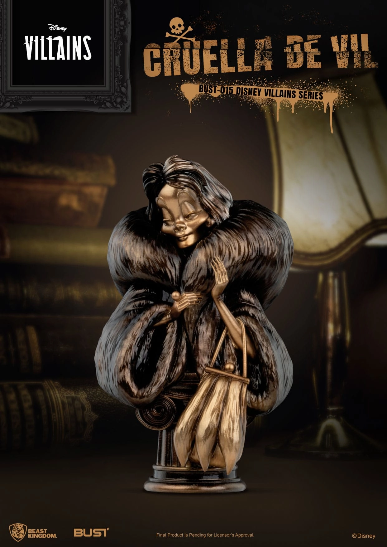 Action Decor Beast Kingdom Disney Villains Series Cruella De Vil PVC Bust