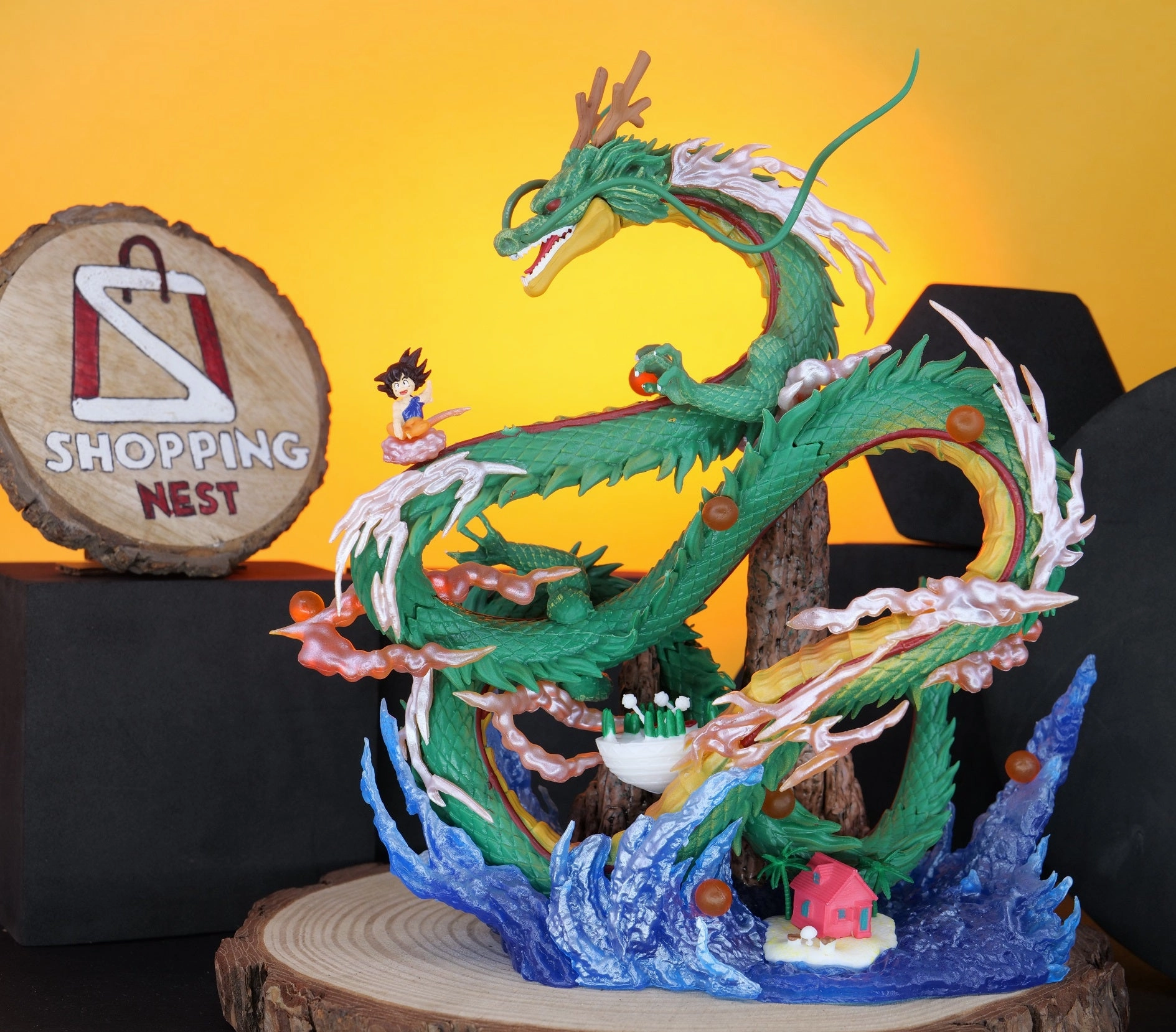 Interactive Toy Transforming Toy Dragon Ball Z Shenron with Goku Wish Action Figure (23 cm) |PVC| ?C Anime Collectible by ShoppingNest