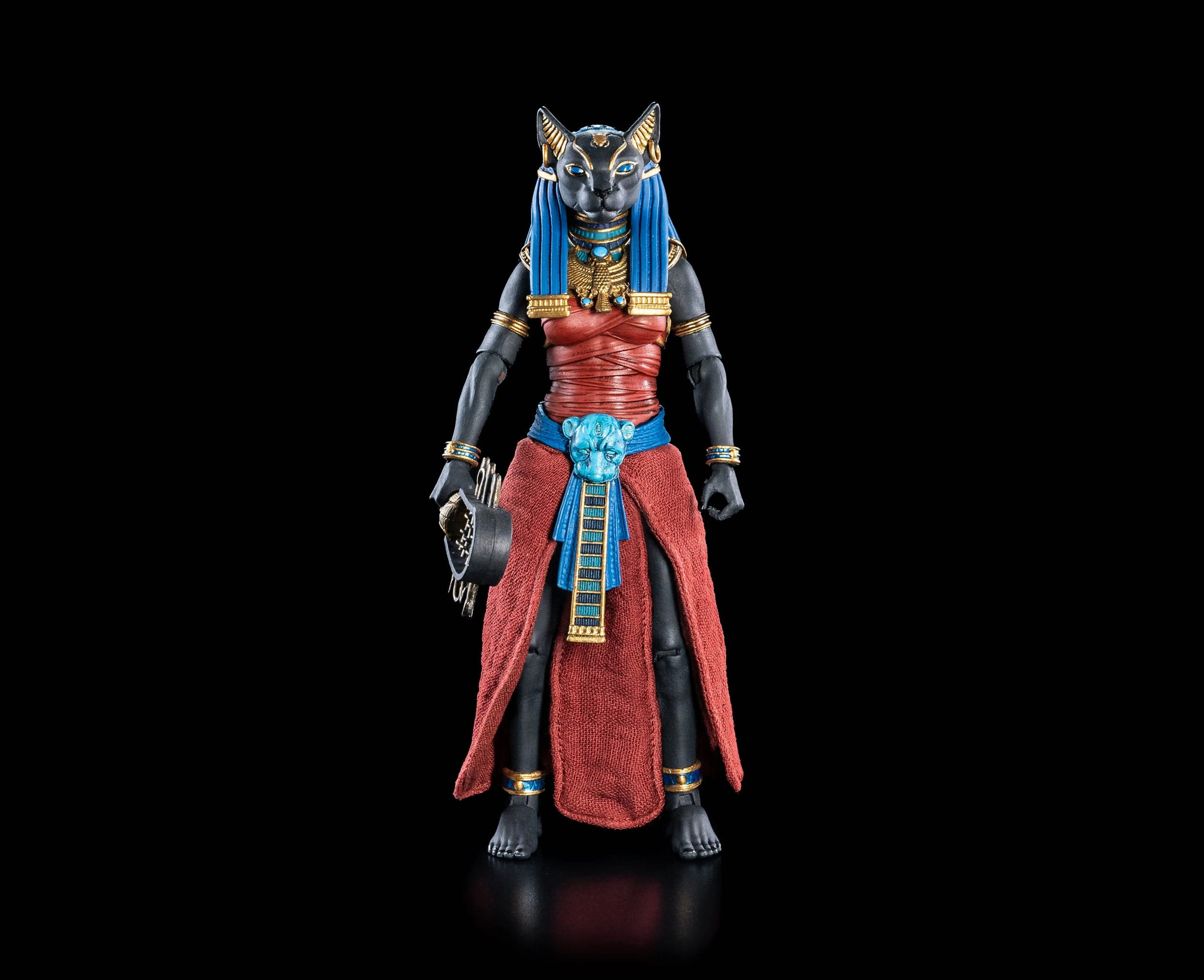 Four Horsemen Studios Figura Obscura Bastet Black & Red Action Figure Silver Coated Glow In Dark