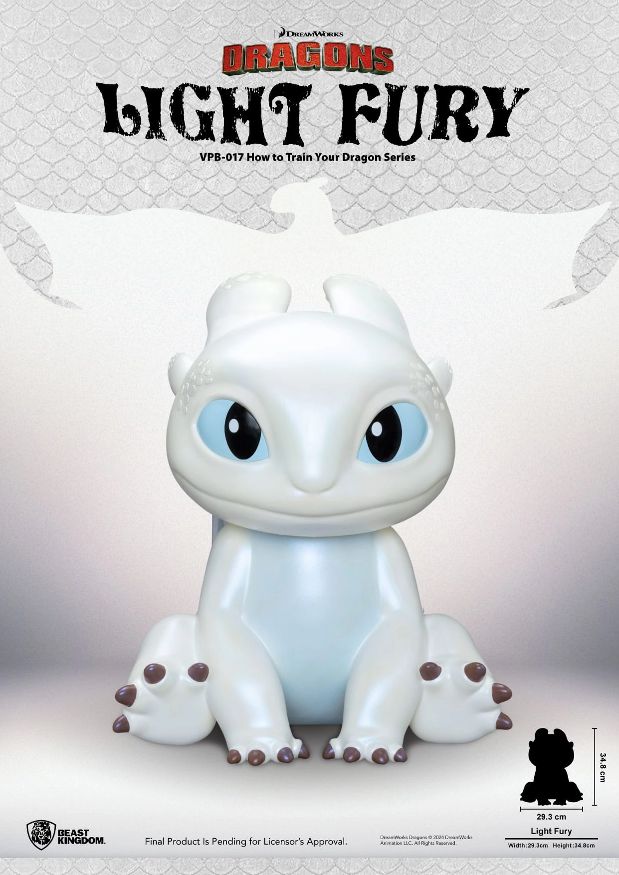 Gift For Him Fantasy Collectible Beast Kingdom Light Fury Piggy Bank - How To Train Your Dragon - Vinyl Collectible