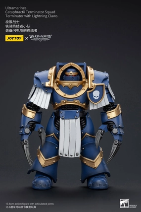JOYTOY Warhammer The Horus Heresy Ultramarines Cataphractii Terminator Squad Terminator with Lightning Claws 1/18 Action Figure Miniature Collection Gender Neutral