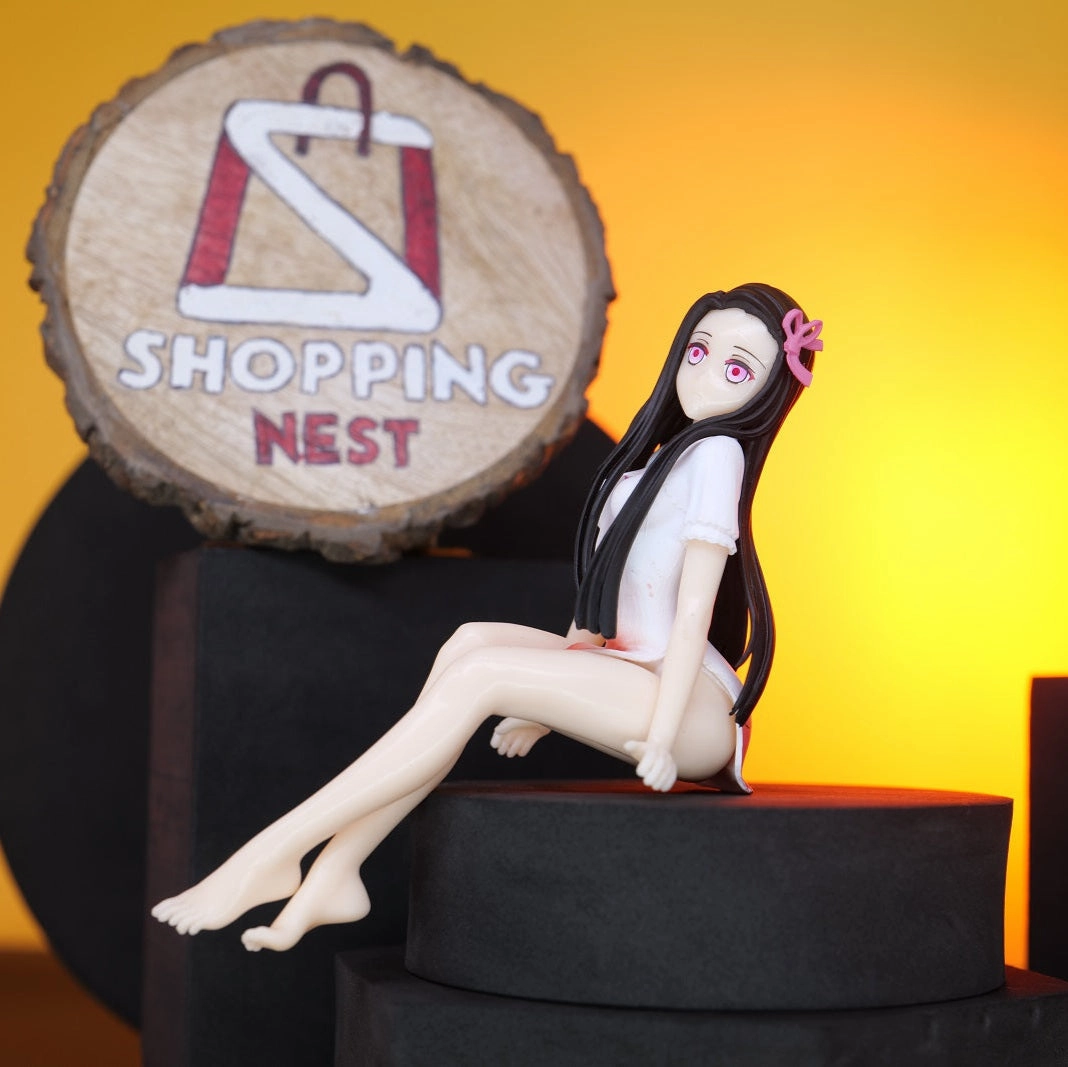 Movie Figure Demon Slayer Kamado Nezuko sitting Action Figure |PVC| Anime Collectible Model Toy ?C 14CM ?C Without Base