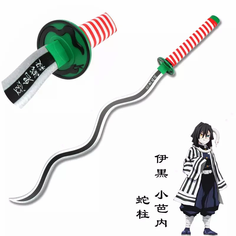 Demon Slayer obanoi igouru Cosplay Life Size Wooden Katana -95 cm Fantasy Goods