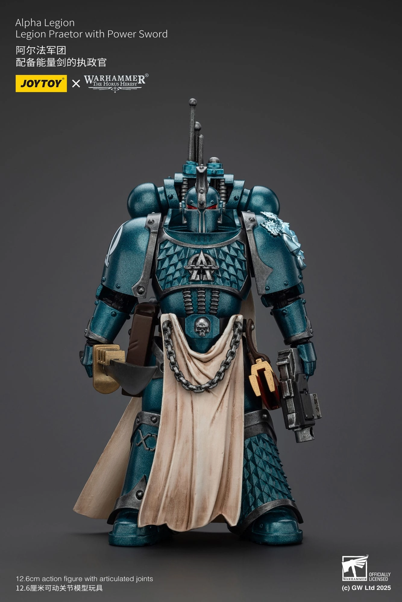 JOYTOY Warhammer The Horus Heresy Alpha Legion Praetor with Power Sword Action Figure Collectible piece