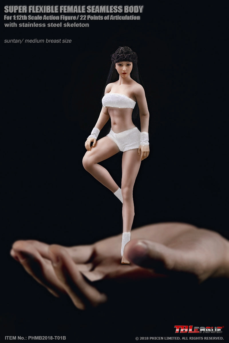 Phicen TBLeague T01B Suntan, Medium Bust Female Seamless 1/12 Action Figure Paleontology Model CAD Design