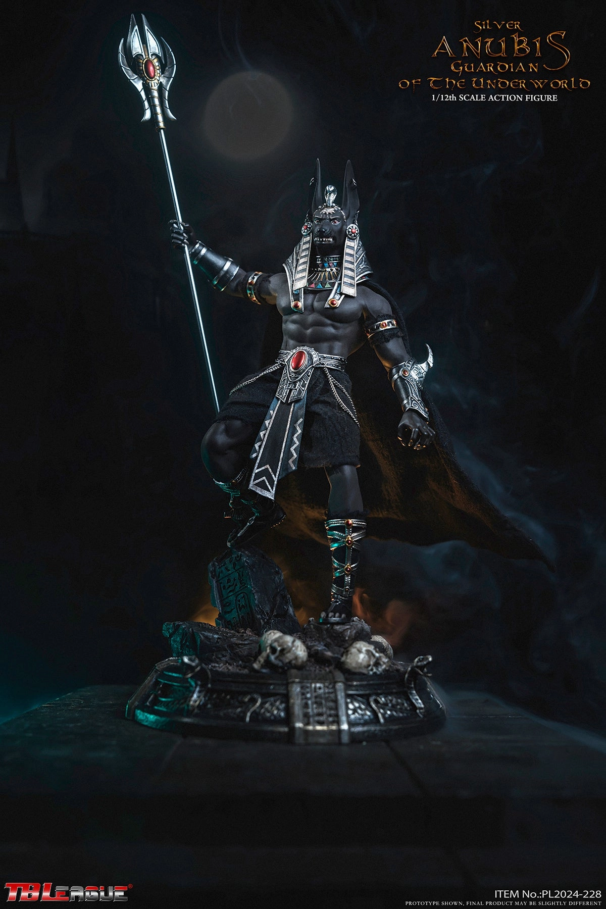 Miniature Hero Kaiju Statue Phicen TBLeague Anubis Guardian of The Underworld - Silver 1/12 Action Figure