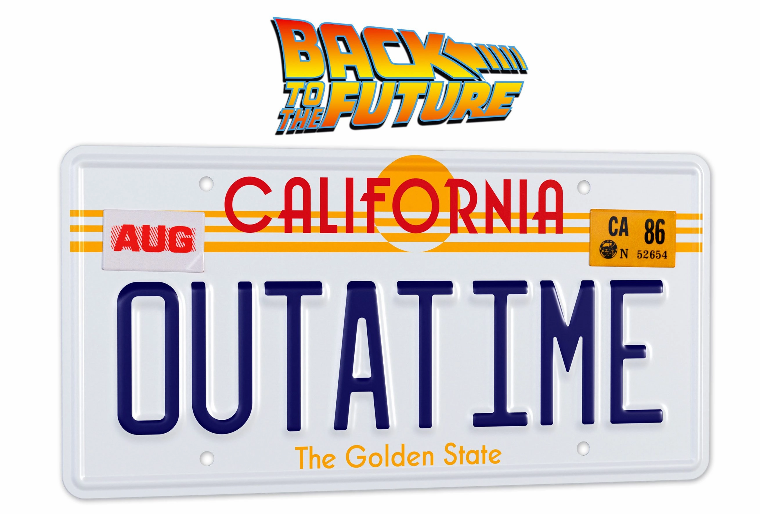 Doctor Collector Back To The Future Outatime DeLorean License Plate 1/1 Prop Replica Mountain Animal