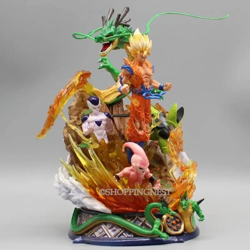 Dragon Ball Son Goku Figure Super Saiyan Action Figurine Cell Shenron Buu Model | 23cm | Fall Decor