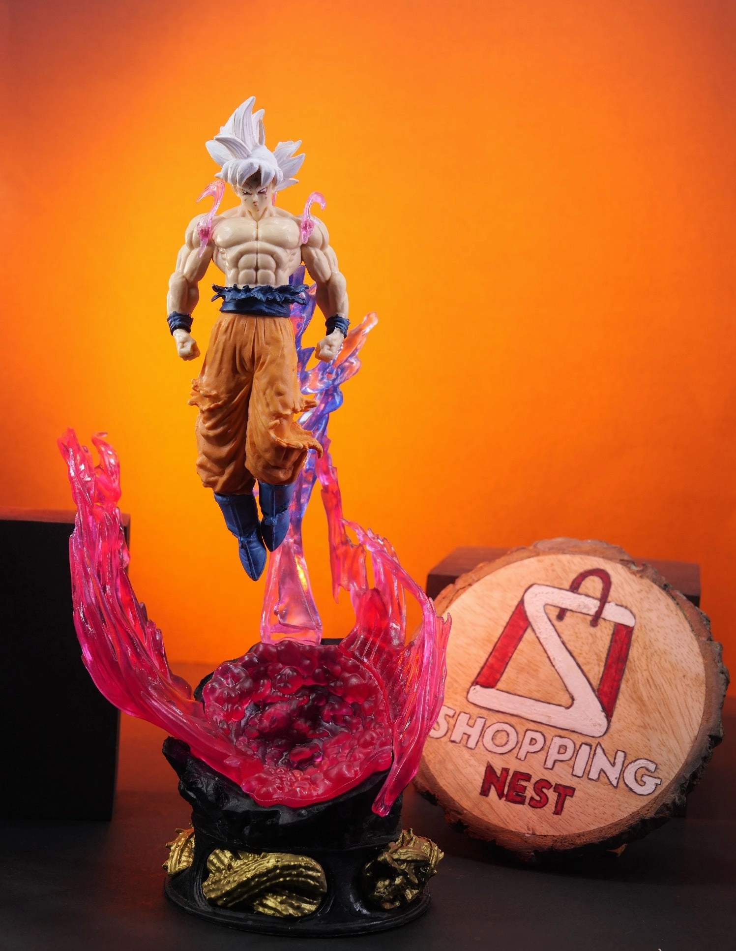 Dragon Ball Super Son Goku Ultra Instinct Action Figure with Light (25 cm) |PVC| ?C Anime Collectible by ShoppingNest High End Influencer Pick