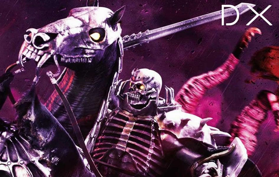 Antique Reproduction Skull Knight On Horseback DELUXE STATUE