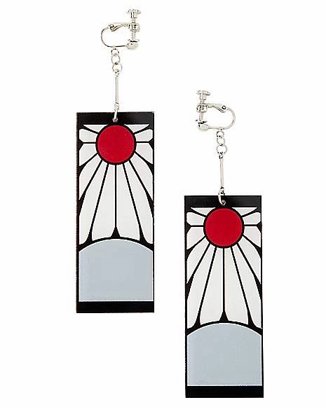 Lasting Value Demon Slayer Tanjiro Hanafuda Metal Earrings | Unisex