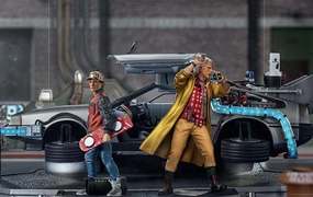 Delorean Full Set Deluxe - Back To The Future Part II Vinyl Toy Classical Statue