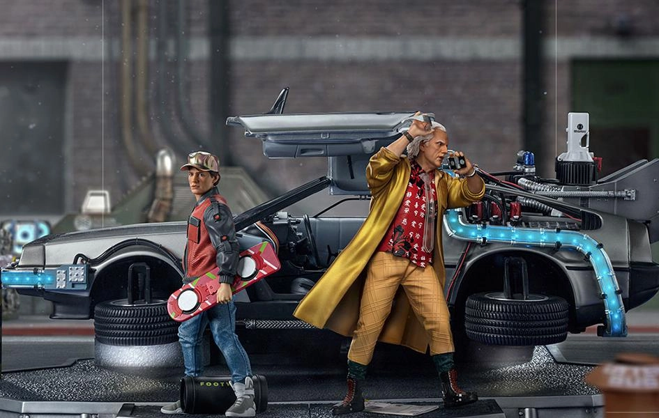 Delorean Full Set Deluxe - Back To The Future Part II Vinyl Toy Classical Statue