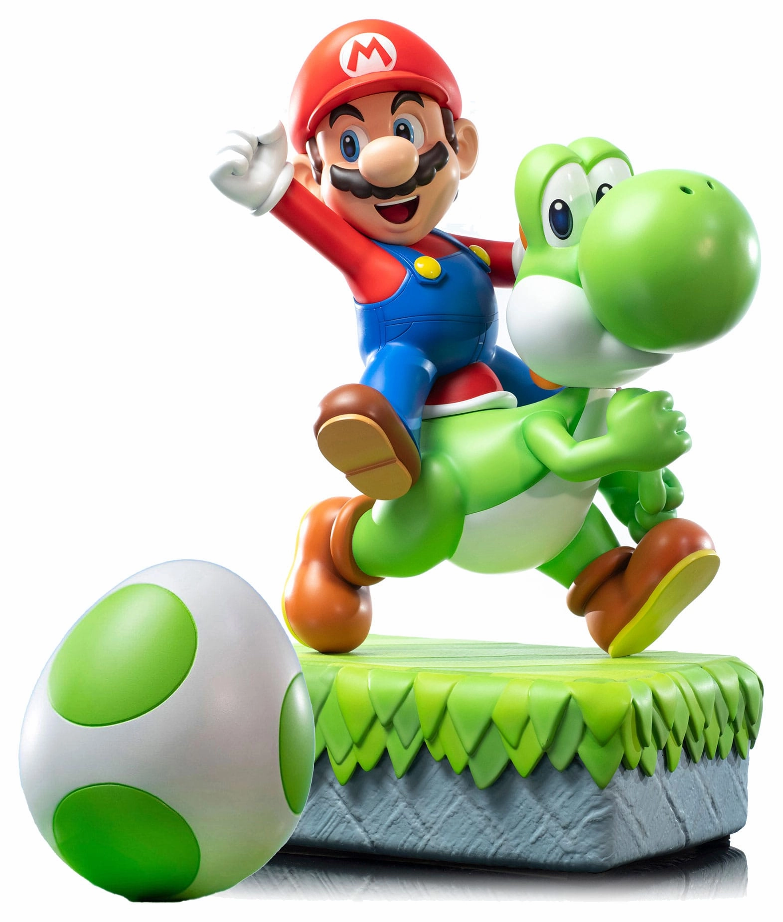 First 4 Figures Mario & Yoshi - Super Mario - Collectible Statue Metallic Finish Cartoon Figure