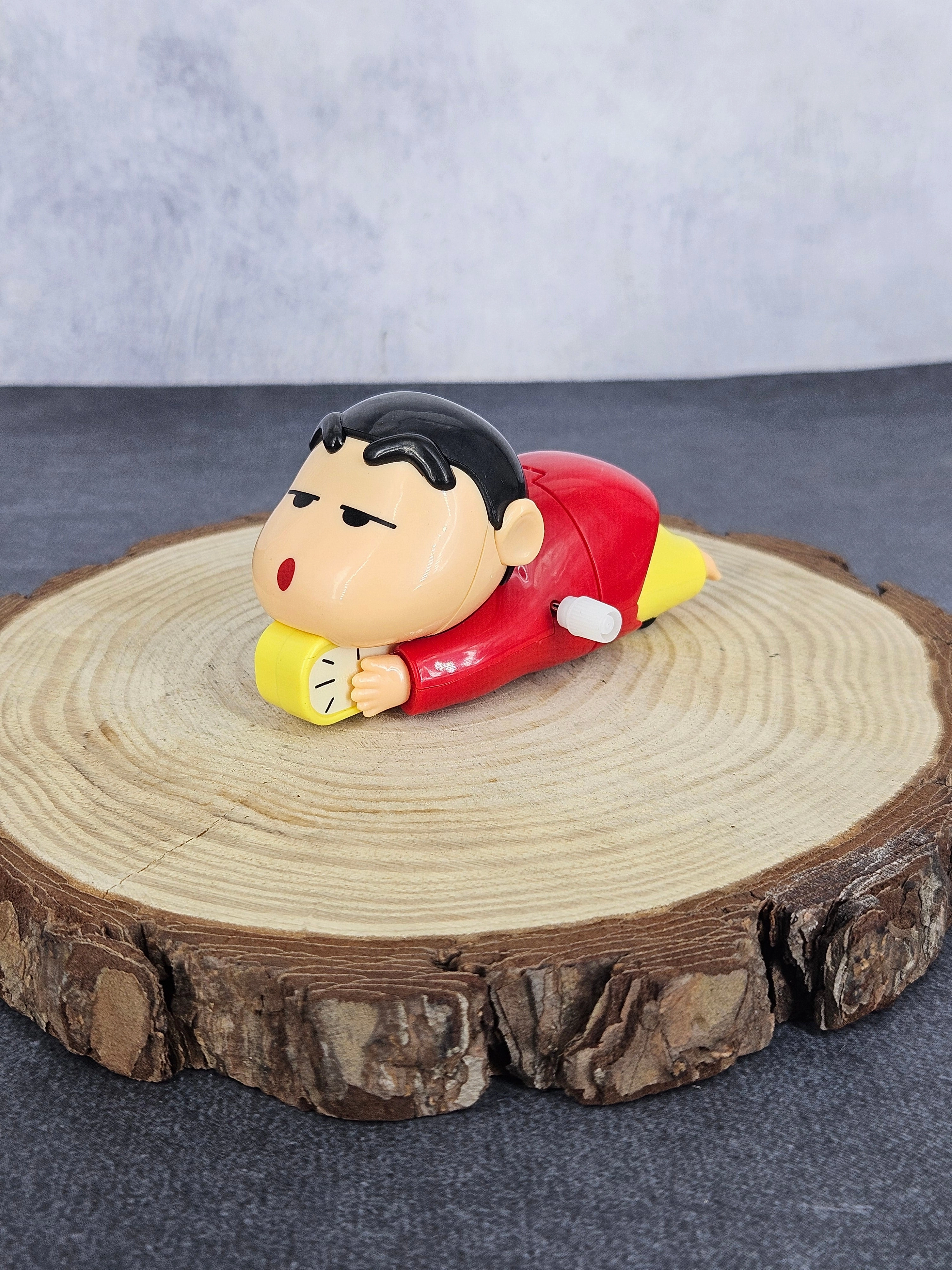 highly recommended Crayon Shinchan Movable Crawling Mechanical Toy Figure With Box | Red Shirt | 12 cm