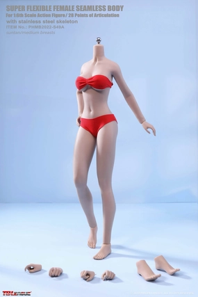 Legendary Status Multiple Accessories Phicen TBLeague S49A Suntan, Medium Bust Female Seamless 1/6 Action Figure