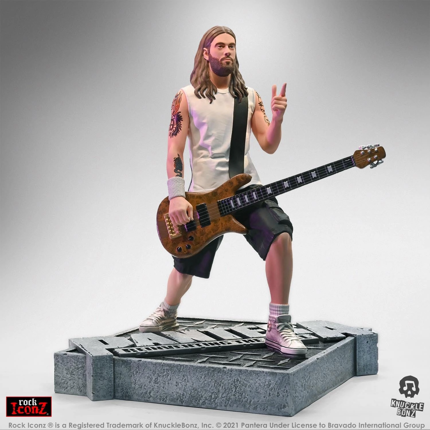 Knucklebonz Pantera Rock Iconz Rex Brown (Reinventing the Steel) Statue Action Display Famous Scientist