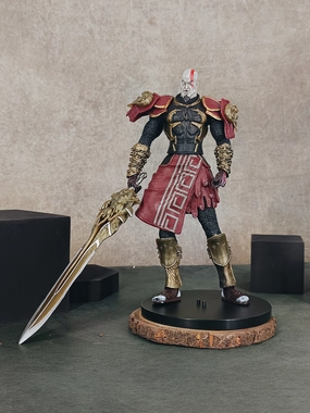 Robot Collectible Bathroom Accent God of War Kratos Action Figure with Accesories | 18 cm | Model B with Blade Of Olampus