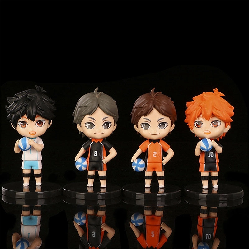 Asian Zen Haikyuu Set Of 4 Action Figures Set PVC with Base | 10 Cms  |