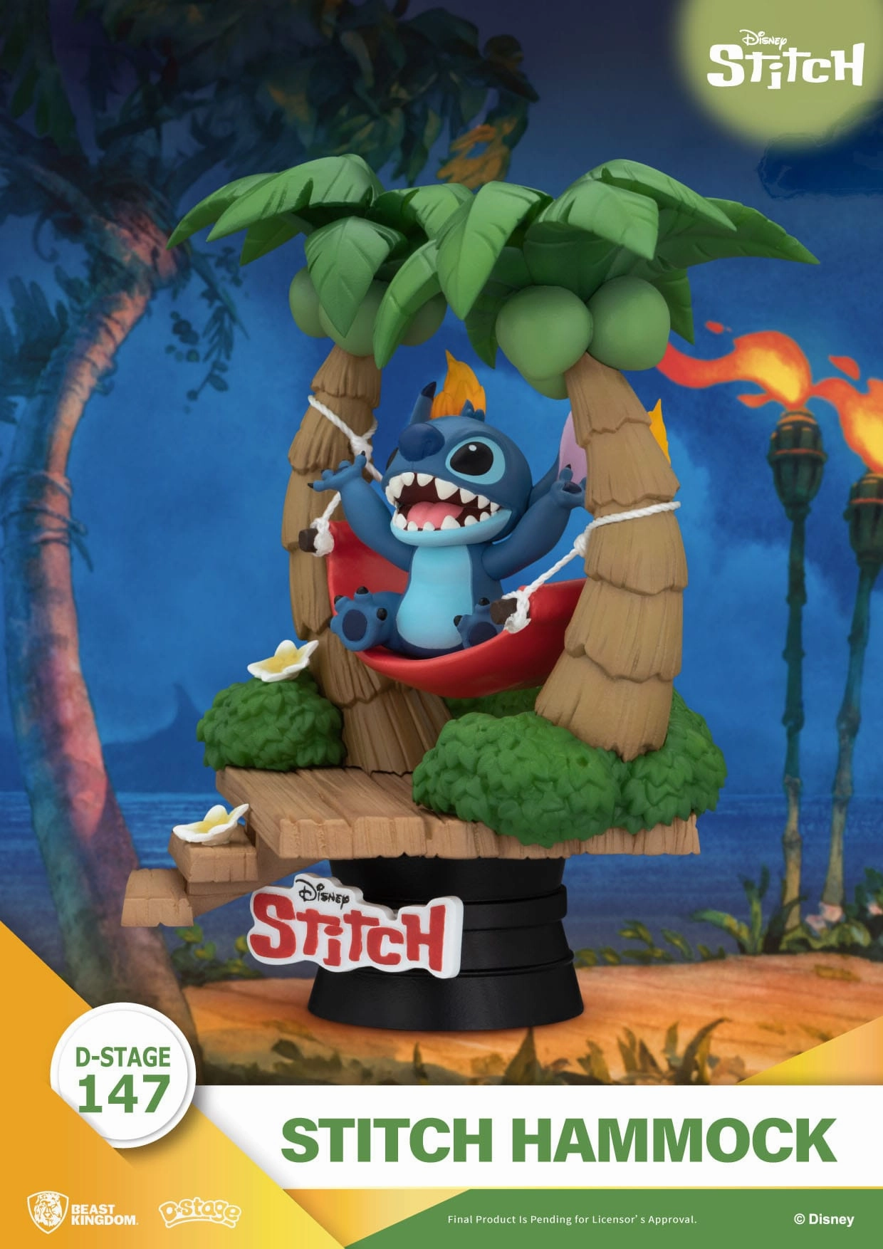 Art Unit Gender Neutral Beast Kingdom Disney Lilo & Stitch Stitch Hammock PVC Diorama Statue