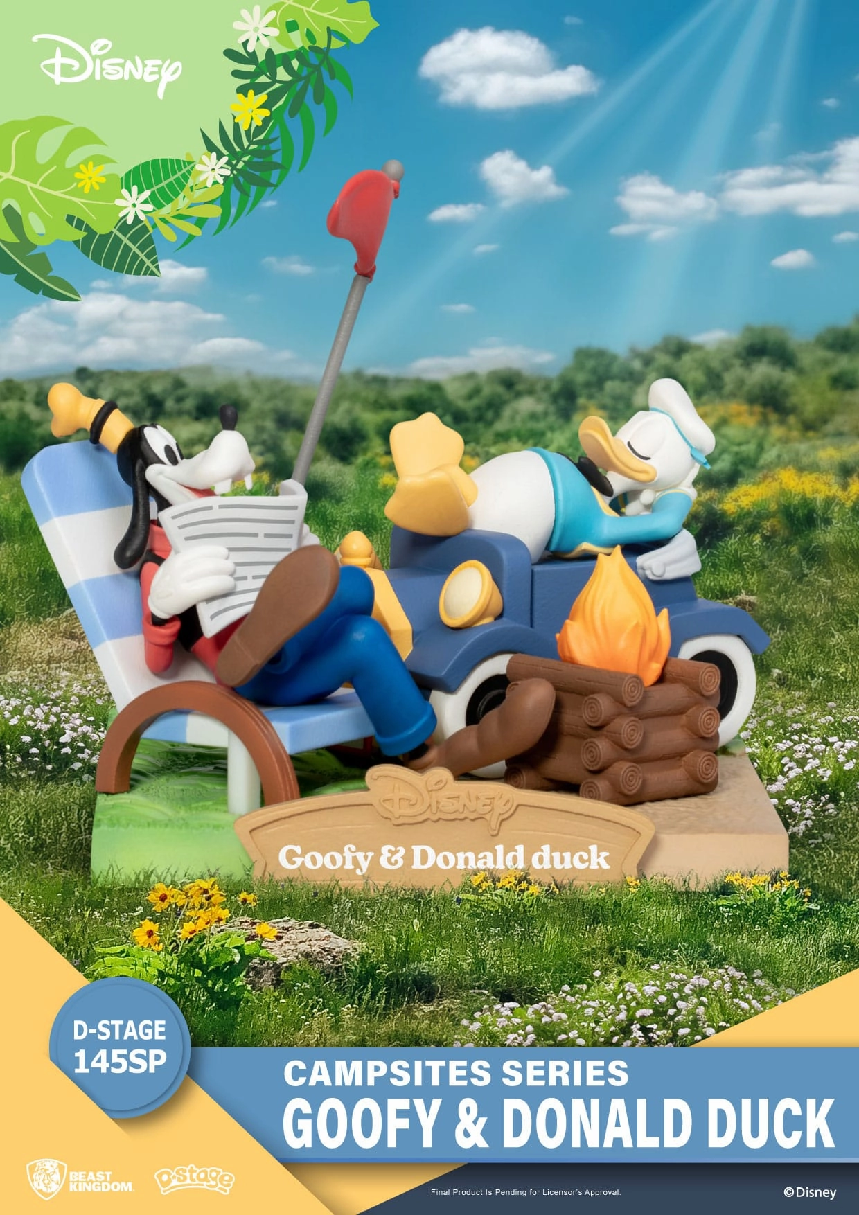 Battery operated Beast Kingdom Disney Campsite Series Goofy & Donald Duck Special Edition D-Stage PVC Diorama Statue
