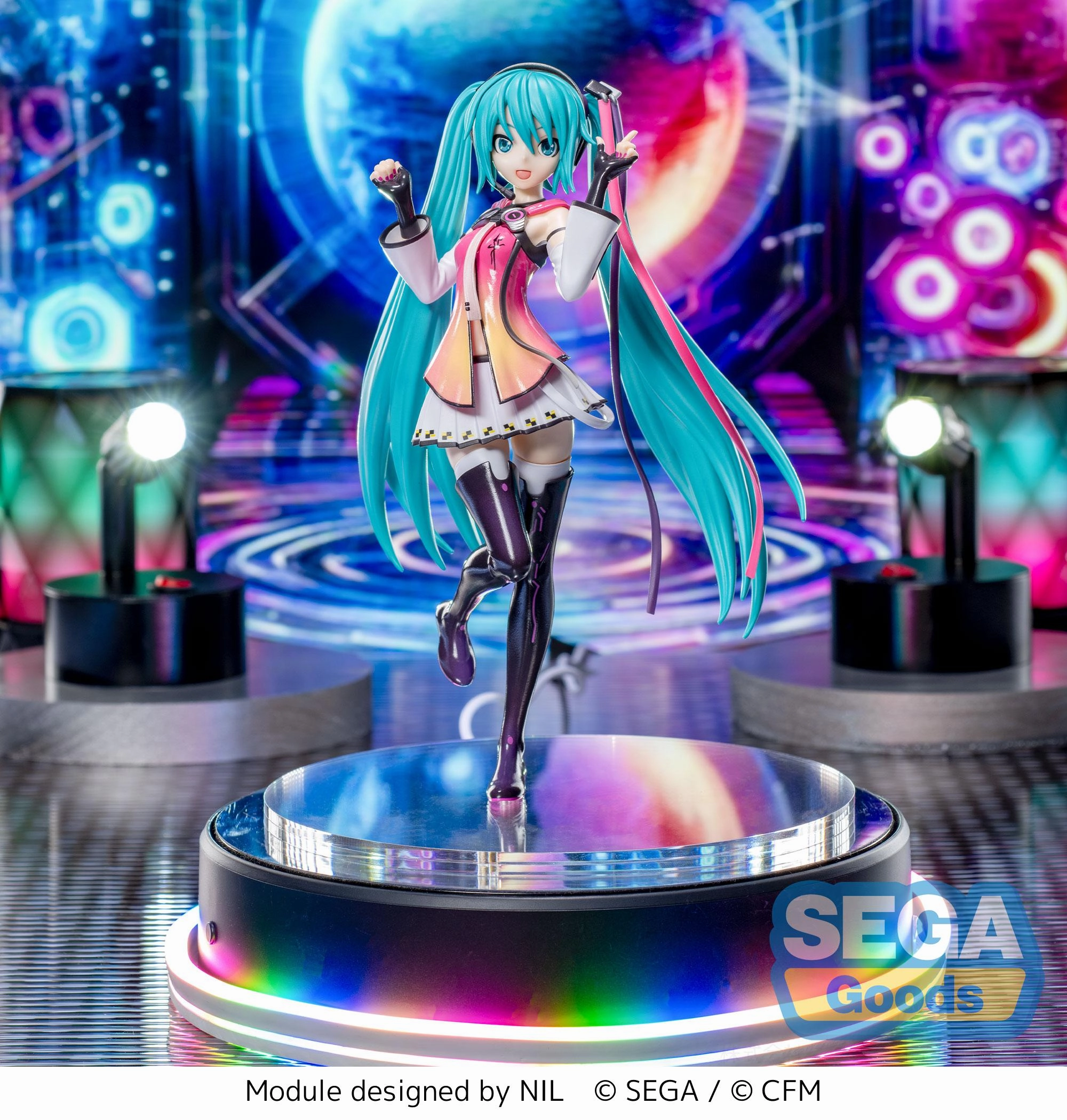 Hatsune Miku Luminasta Project DIVA MEGA39's Hatsune Miku Star Voice Casual Fan Dog Statue